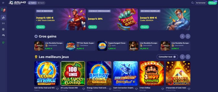 Bruno Casino page accueil